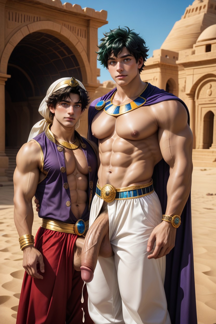 Round Pecs, Muscular, Aladdin Costume AI Gay Porn