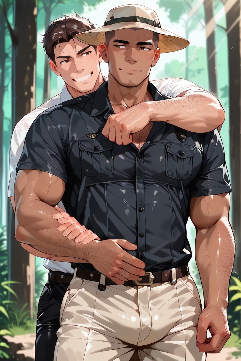 Arm Hair, Dark Brown Hair, Public Hair AI Gay Porn