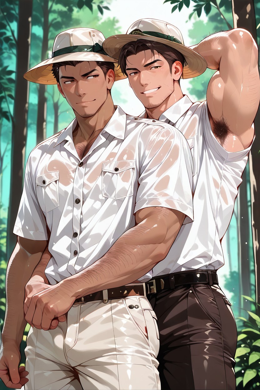 Medium Ass, Just The Thickness Of A Man's Arm, Standing AI Gay Porn