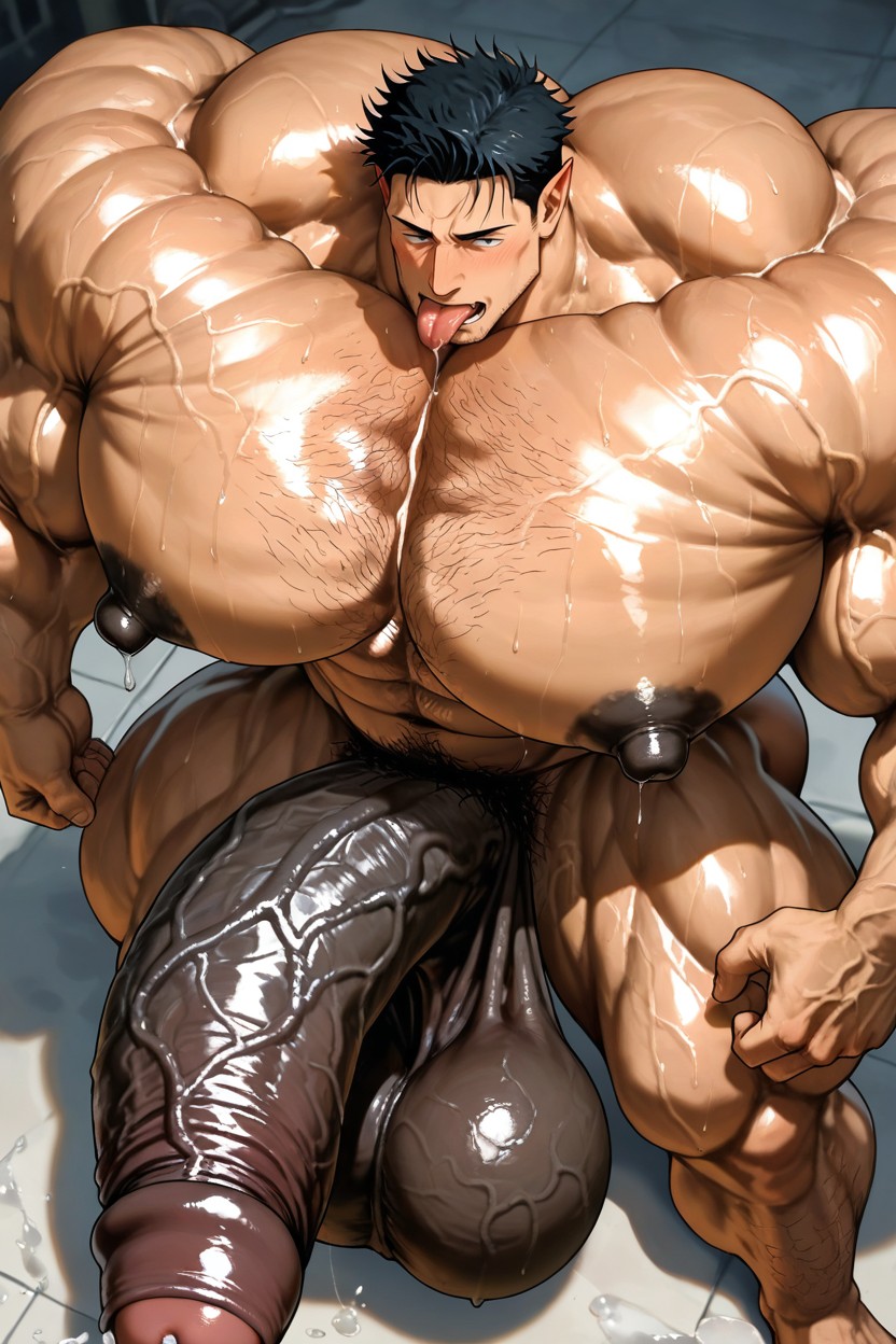 Colossal Muscularity, Giant Penis, Beitemian Art Style AI Gay Porn