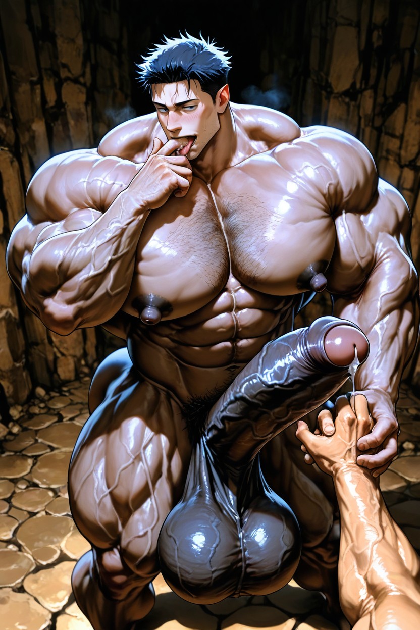 Músculos Sobredimensionados, Foreskin, Massage The Testicles Porno gay IA