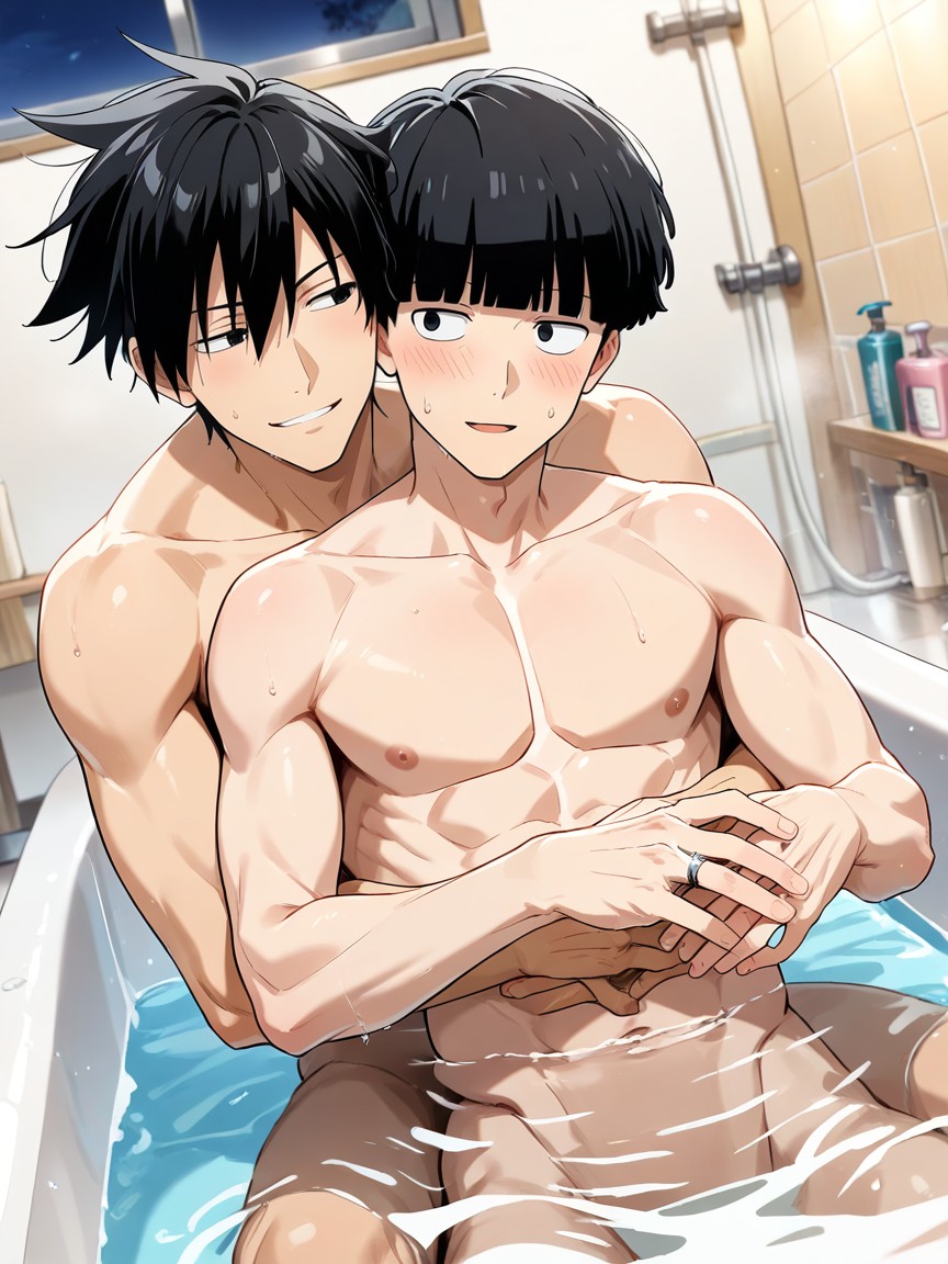 Bathing, Bathroom, Male AI Gay Porn