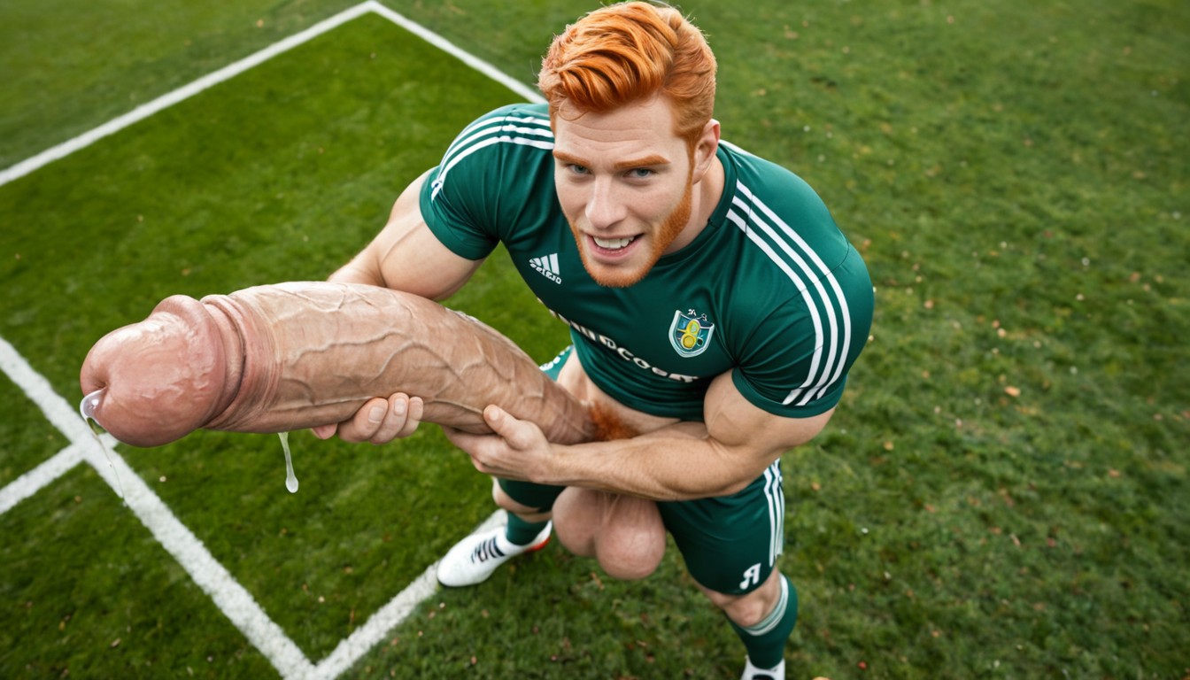 Male Ginger Hair, Gigantic Huge Glans Bigger Than His Head, Monocock AI Gay Porn