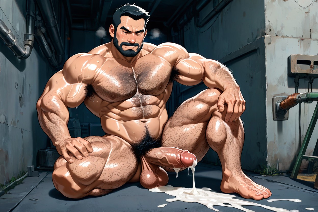 Full Body, Extremely Hairy Body, Person ИИ гей порно