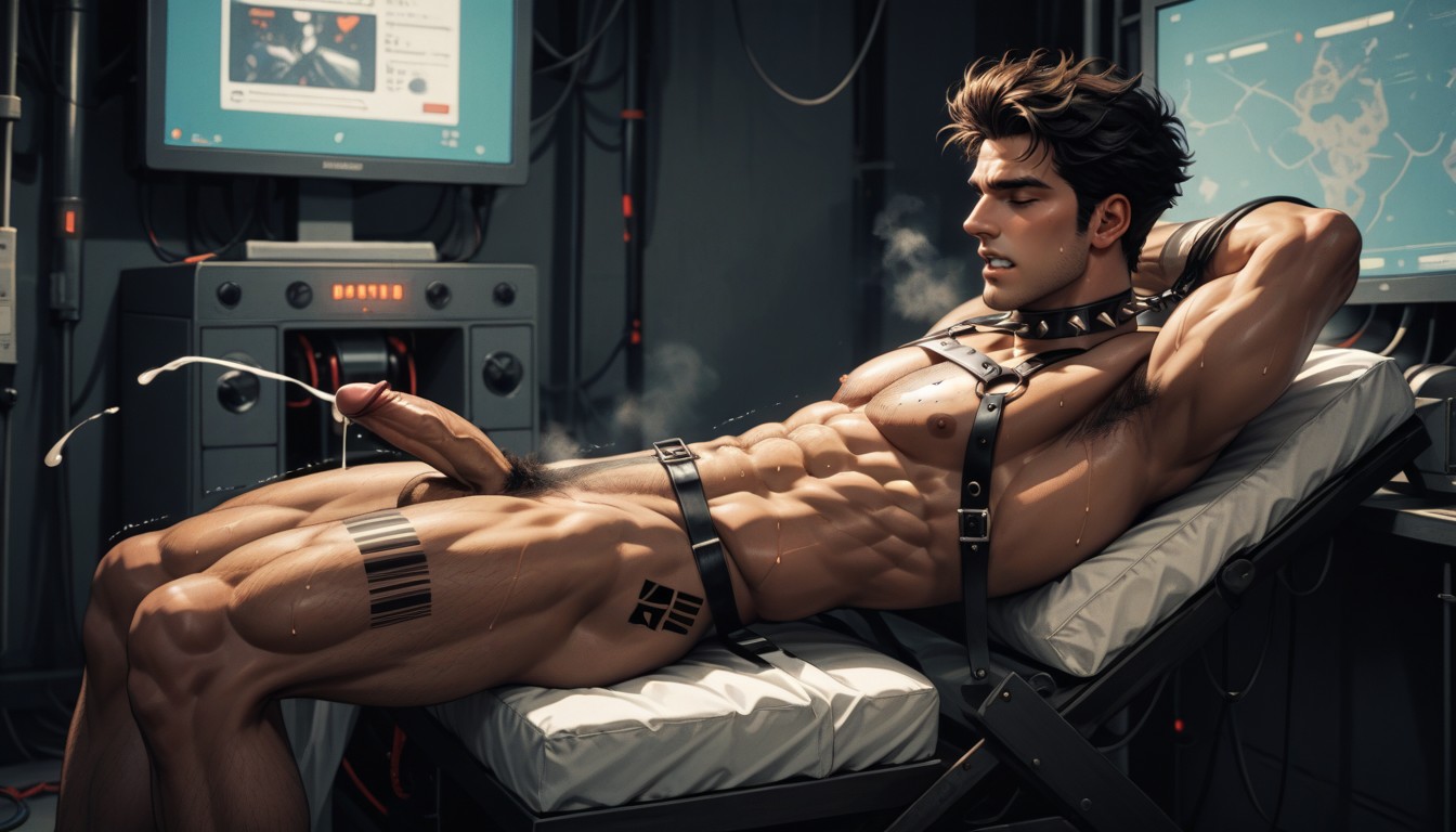 Rigged Sex Machine, Completely Naked, Steam AI Gay Porn