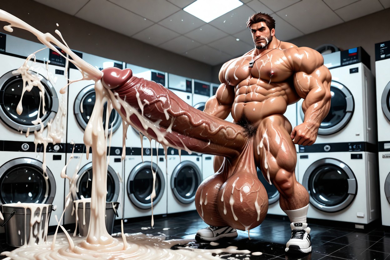 Extremely Gigantic Cum, Tan Skin, Big Testicles KI Schwulenporno