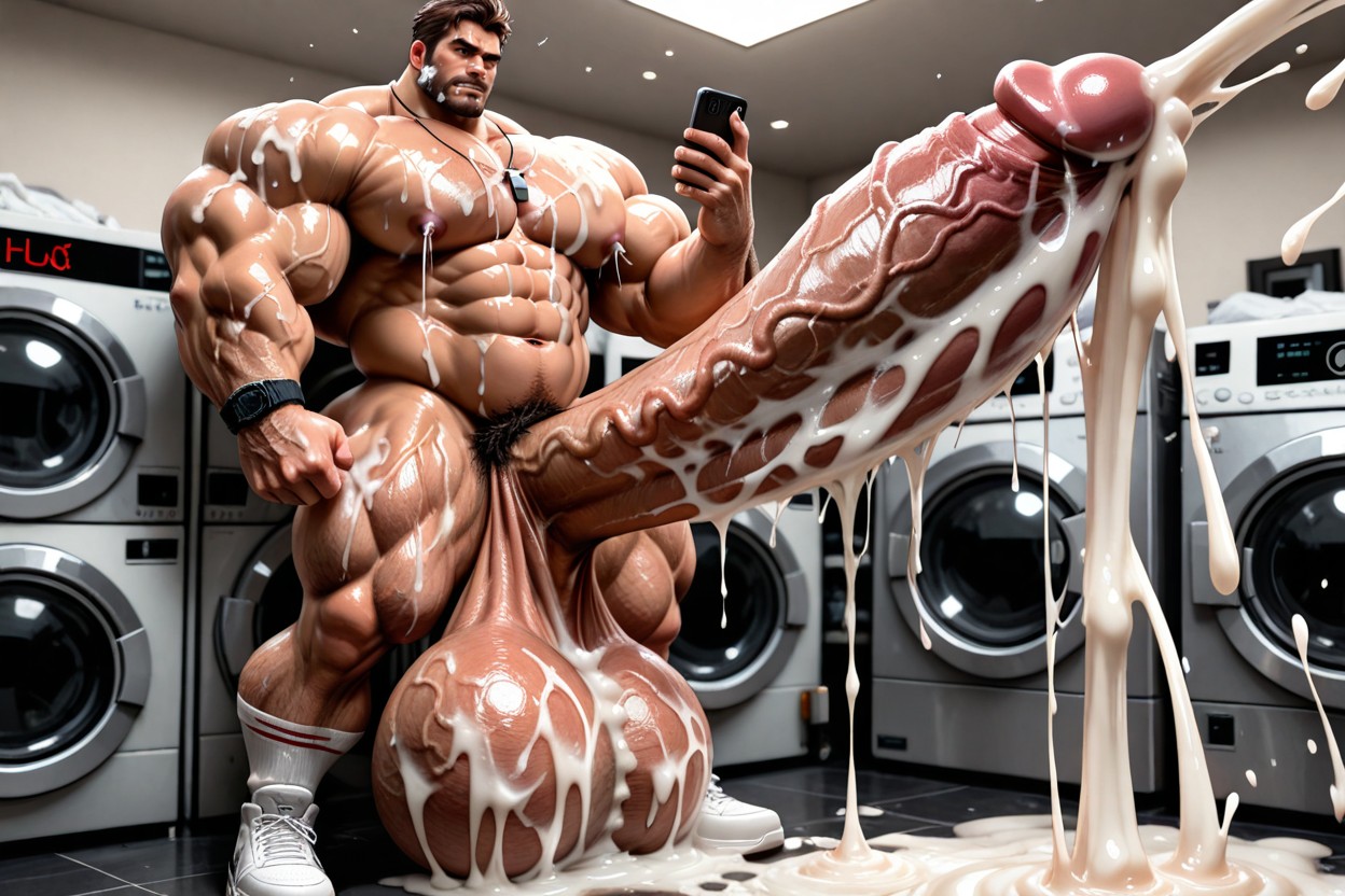 Highly Detailed, Penis Growth, Giant Testicles AI Gay Porn