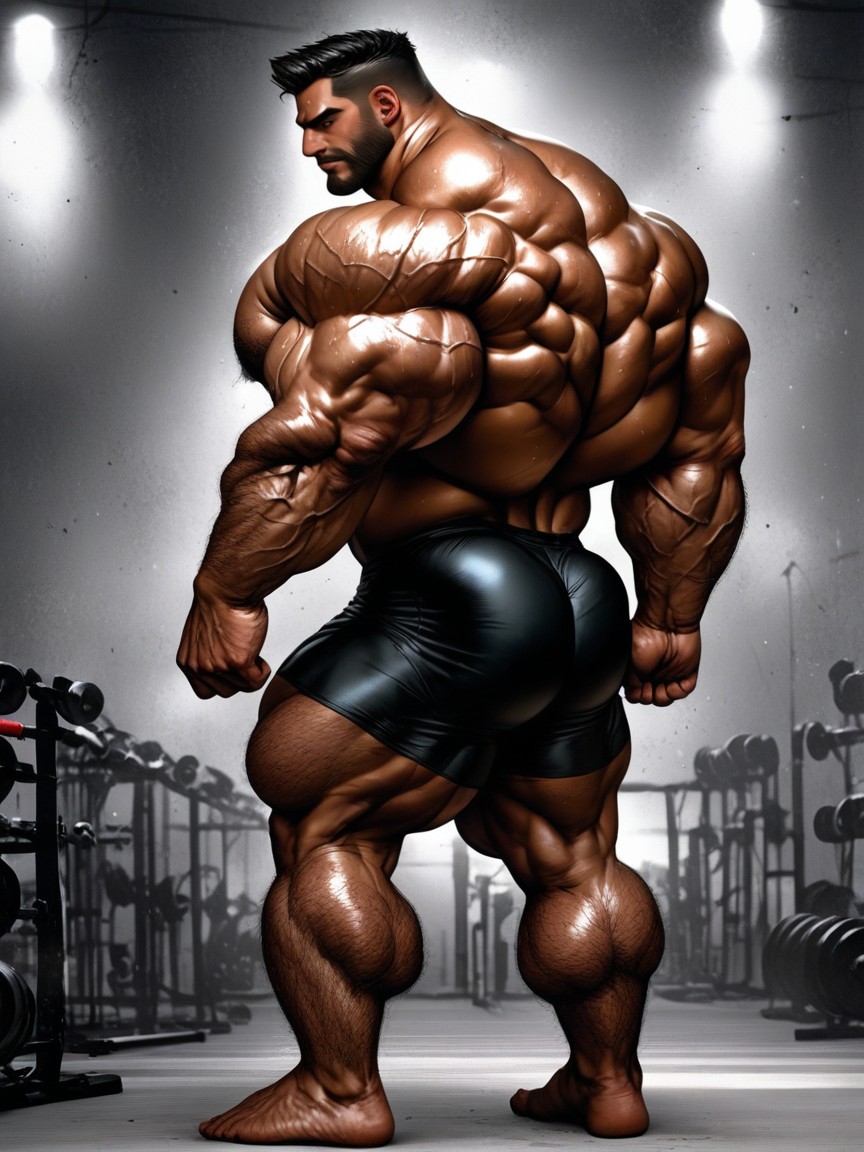 Sweaty, Muscular Ass, Long Strong Neck ゲイAIポルノ