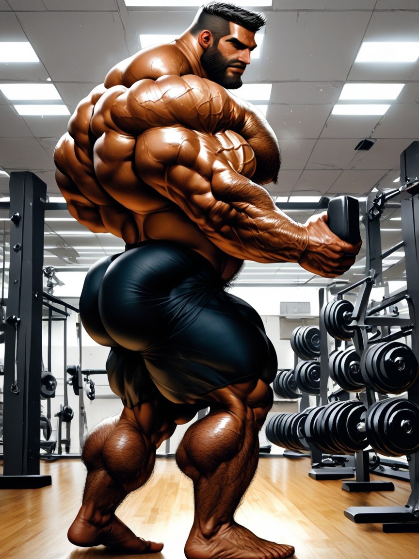 Massive Calves, Hyper Neck, Detailed Muscles AI Gay Porn