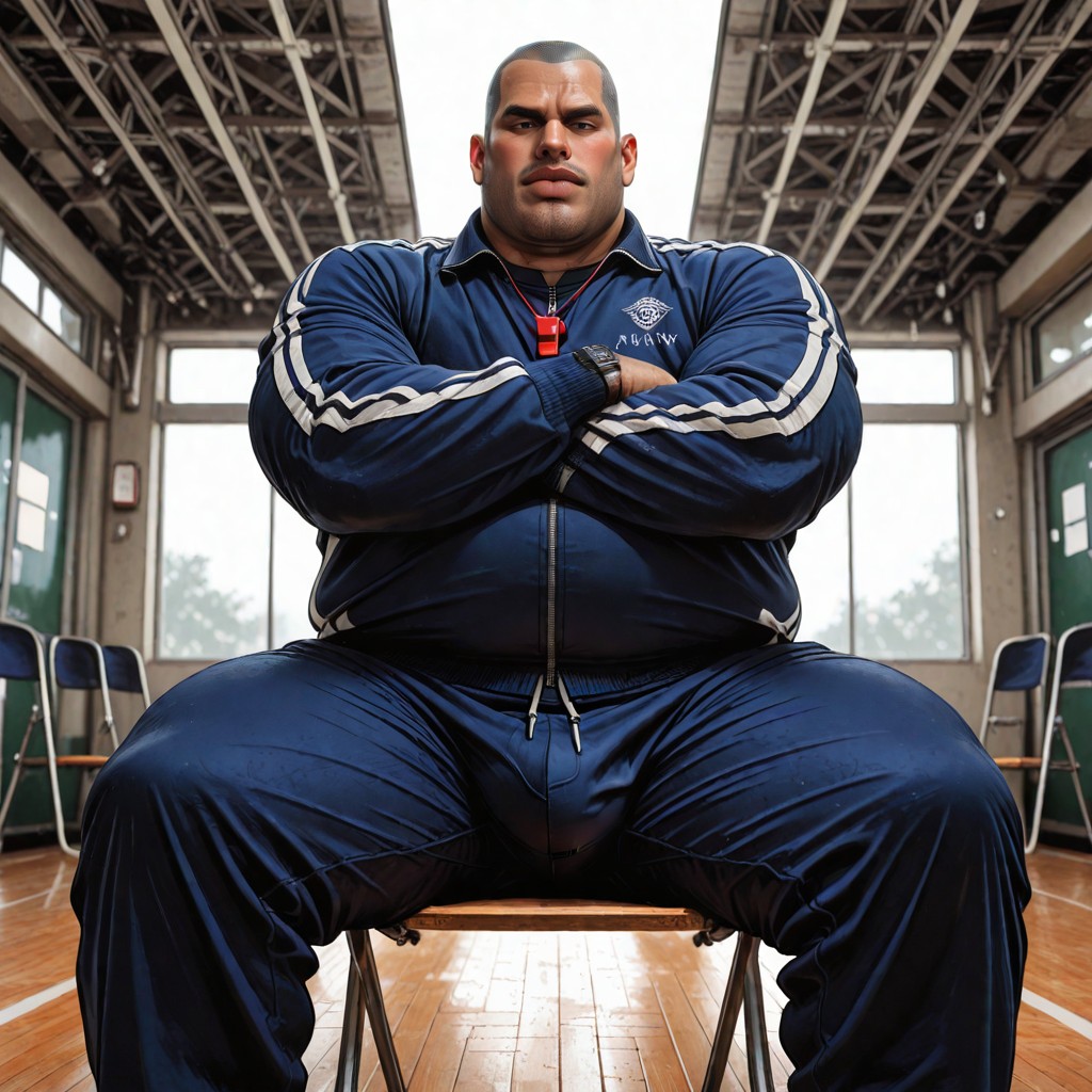 Thick Chest, Wearing A Navy Blue Tight Track Jacket, Wearing A Navy Blue Tracksuit AI同性戀黃片