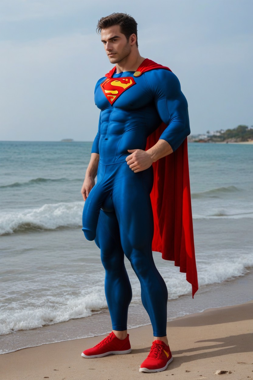 Spandex Wet Look Superman Suit, Tasteful Photo, Blue And Red Suit Porno gay IA