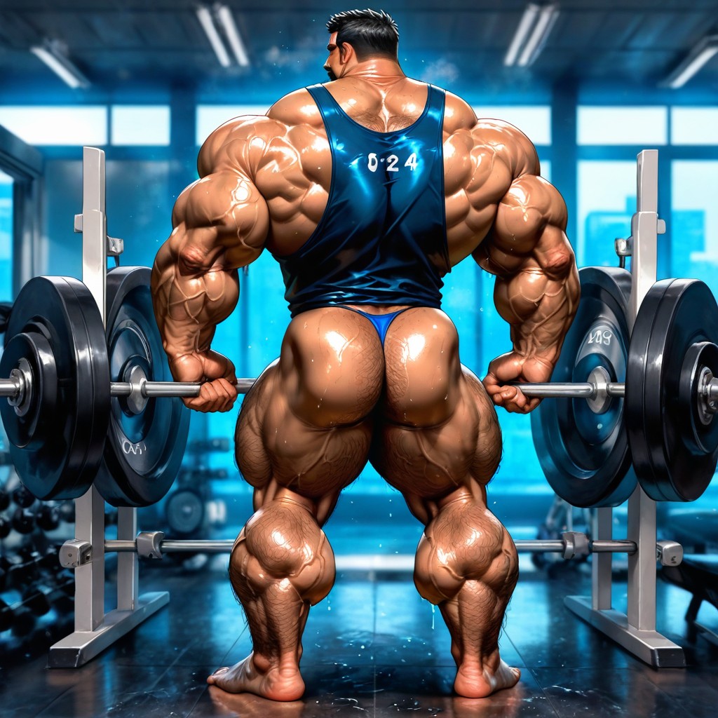 Hairy Forearms, Shaved Head, Wide Muscle Back AI Gay Porn