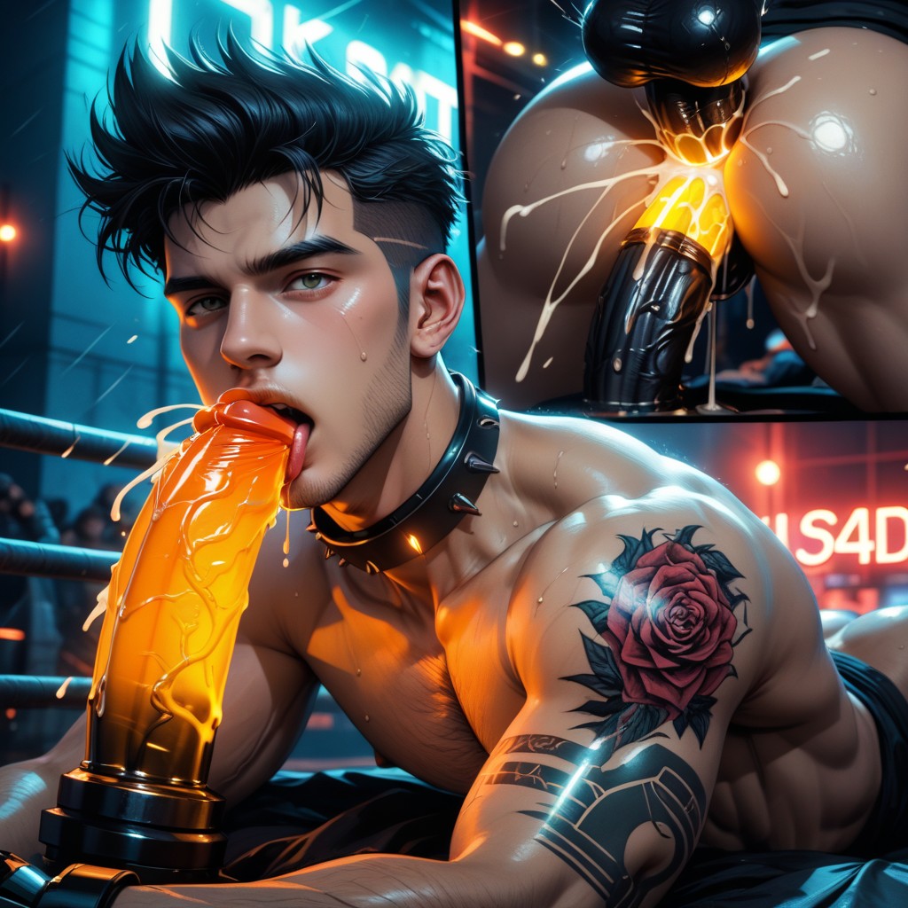 Some With Heavy Chrome Implants, Visually Distinct, Shirtless AI Gay Porn