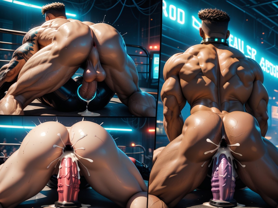 Extreme Gigantic Cocks, Used, Self-sucking His Own Cock AI Gay Porn