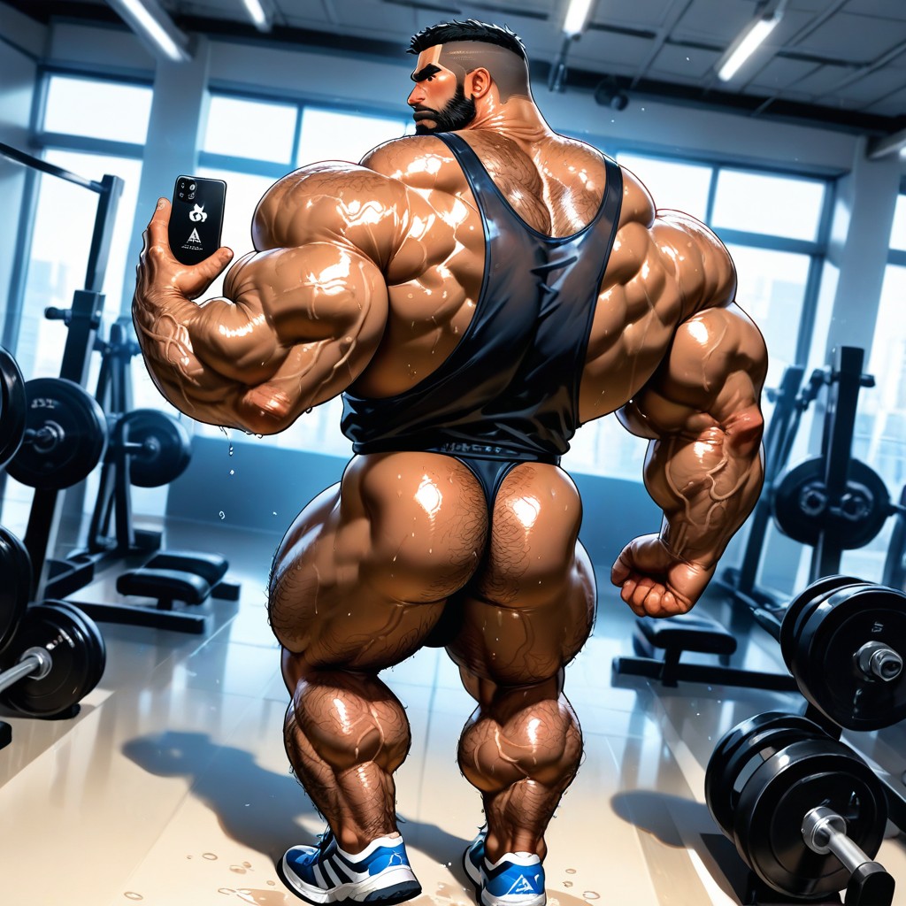 Sweaty, Veiny Muscles, Handsome 게이 AI 야짤
