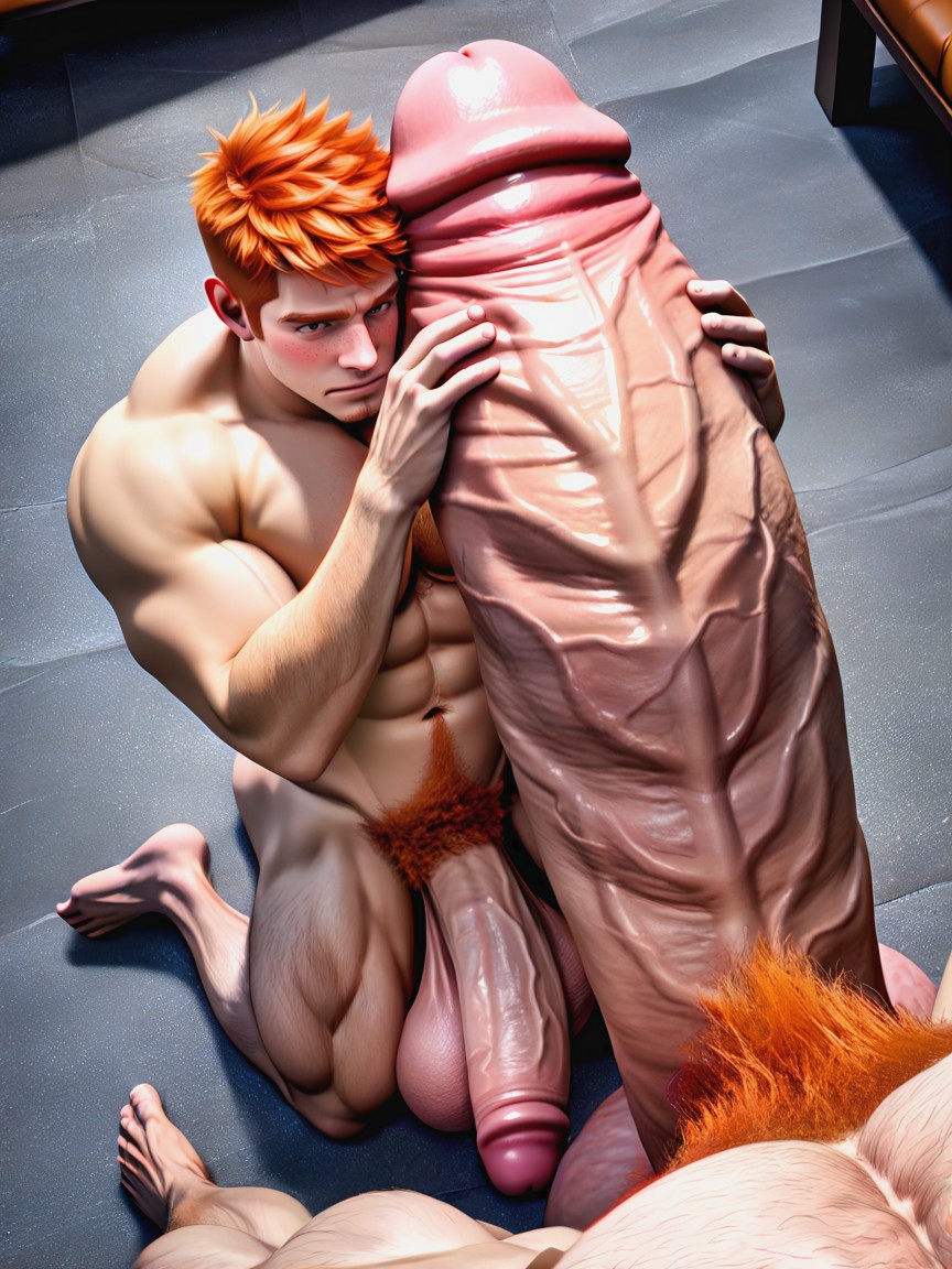 Cock Much Bigger Than Body, Close-up, Realism AI Gay Porn