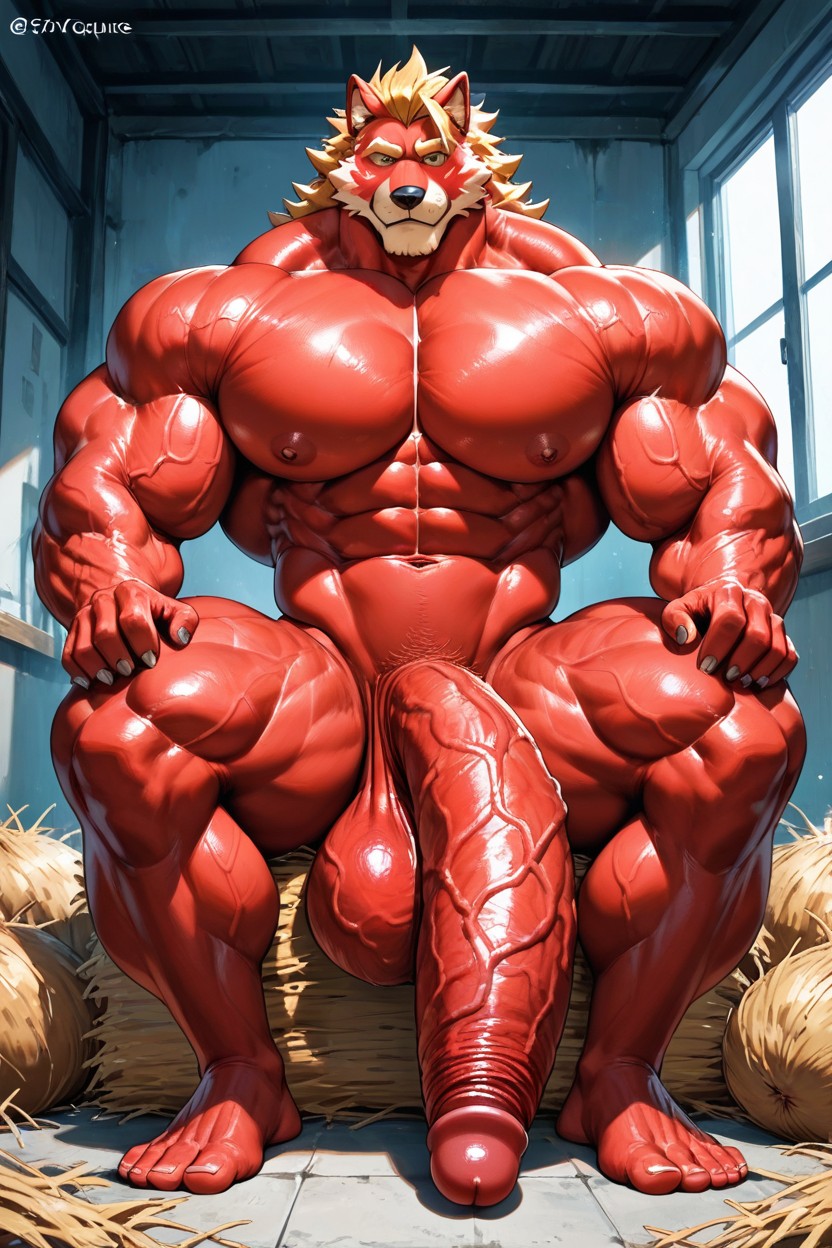 Impossibly Long Hyper Penis, Full Body, Pony Cock AI Gay Porn