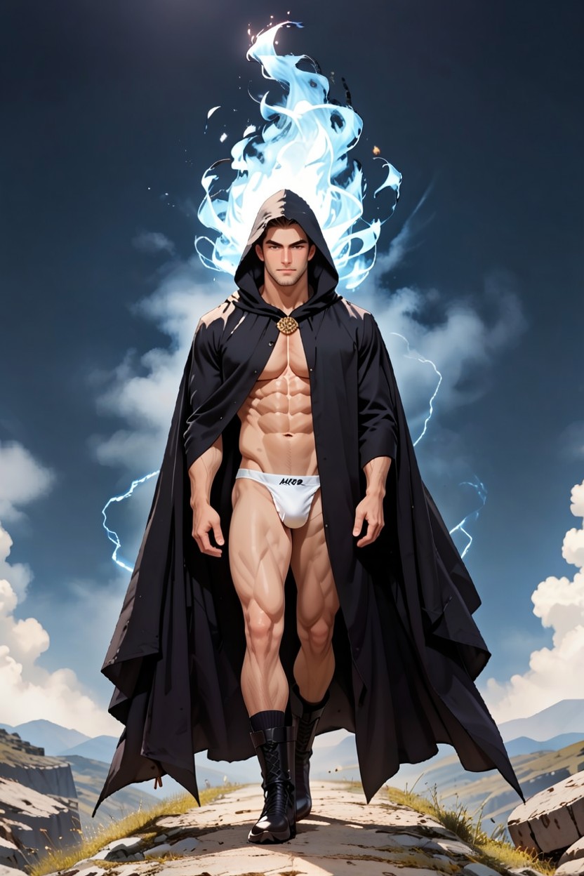 Solo, Full Cloak, Abs AI Gay Porn