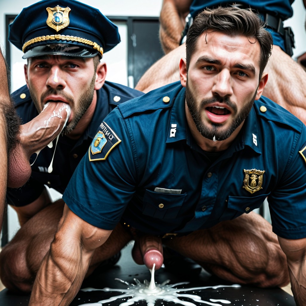 Over-the-top, Thick Veiny Arms, Metal Desk AI Gay Porn