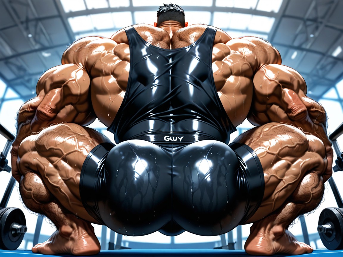 Black Hair, Massive Calves, Detailed Realistic Image AI Gay Porn