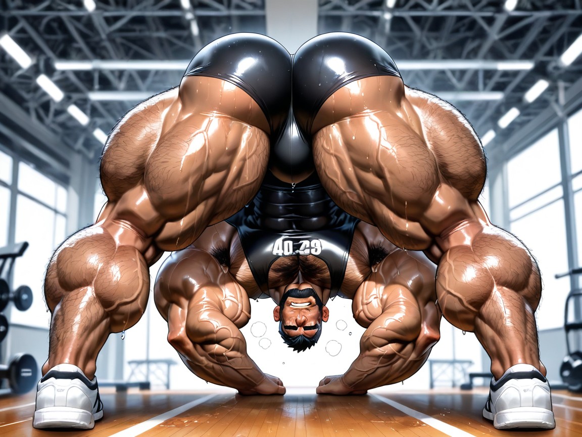 Naked, Débardeur, Massive Meaty Body Porno IA Gay