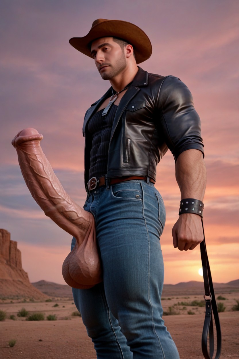Lack Collar And Leash, The Male Has Hyper Oversized Huge Massive Erect Veiny Penis, Hd Render AI同性戀黃片