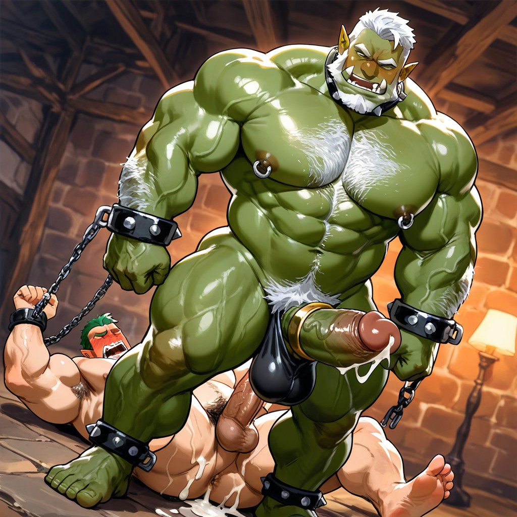 Sole Orc, Orc Wearing Cock Ring, About To Cum AI Gay Porn