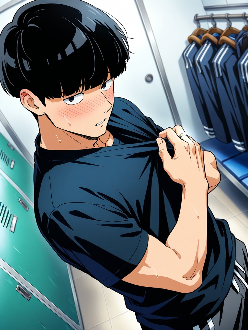 Standing, Blush, Parted Lips AI同性戀黃片