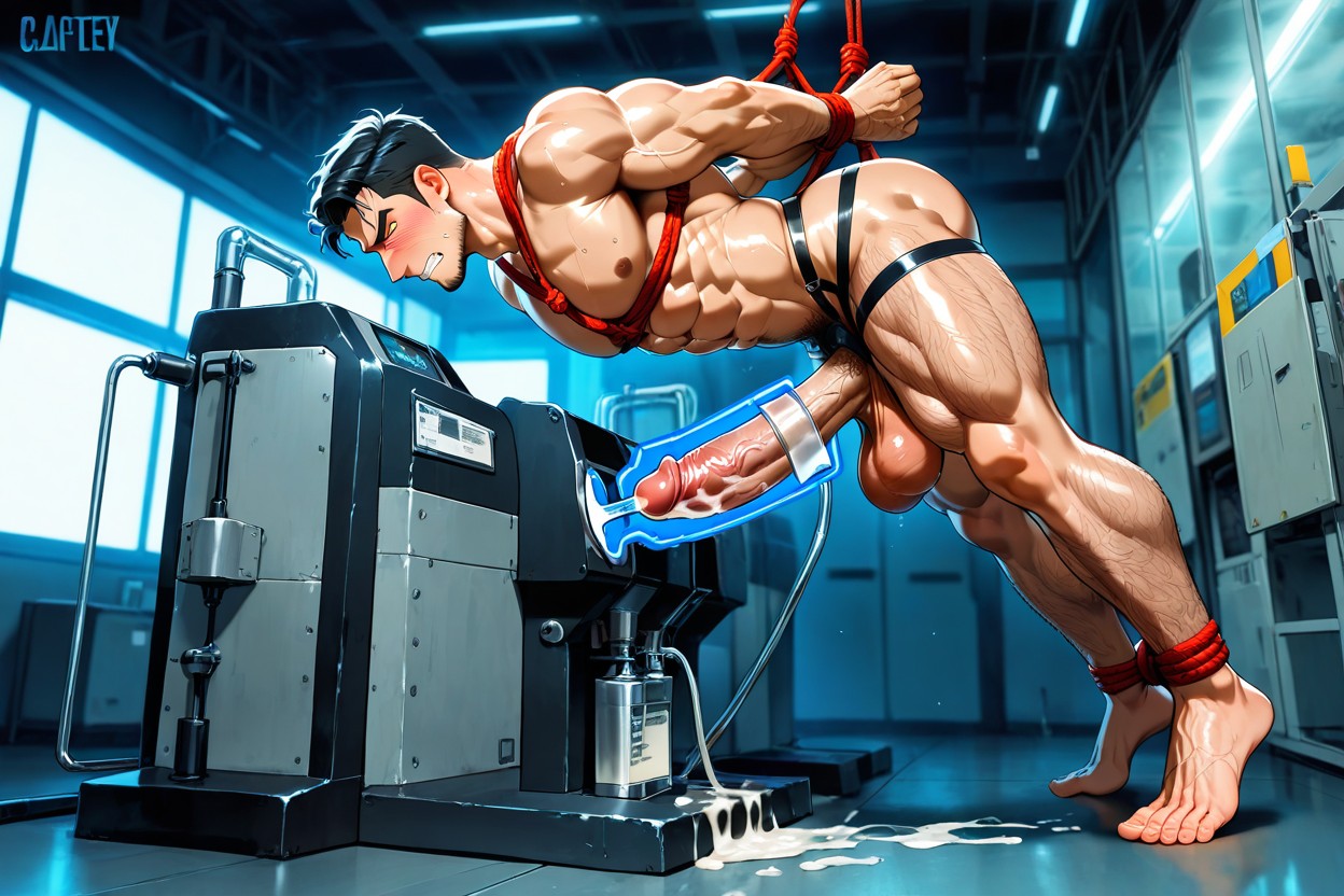 Bondage Outfit, Huge Nuts, Inside Warehouse AI Gay Porn