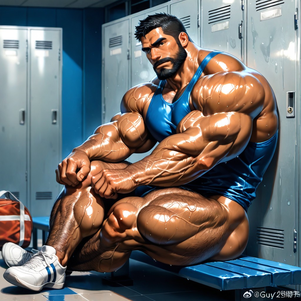 Hairy Forearms, Masculine, Huge Black Beard AI Gay Porn