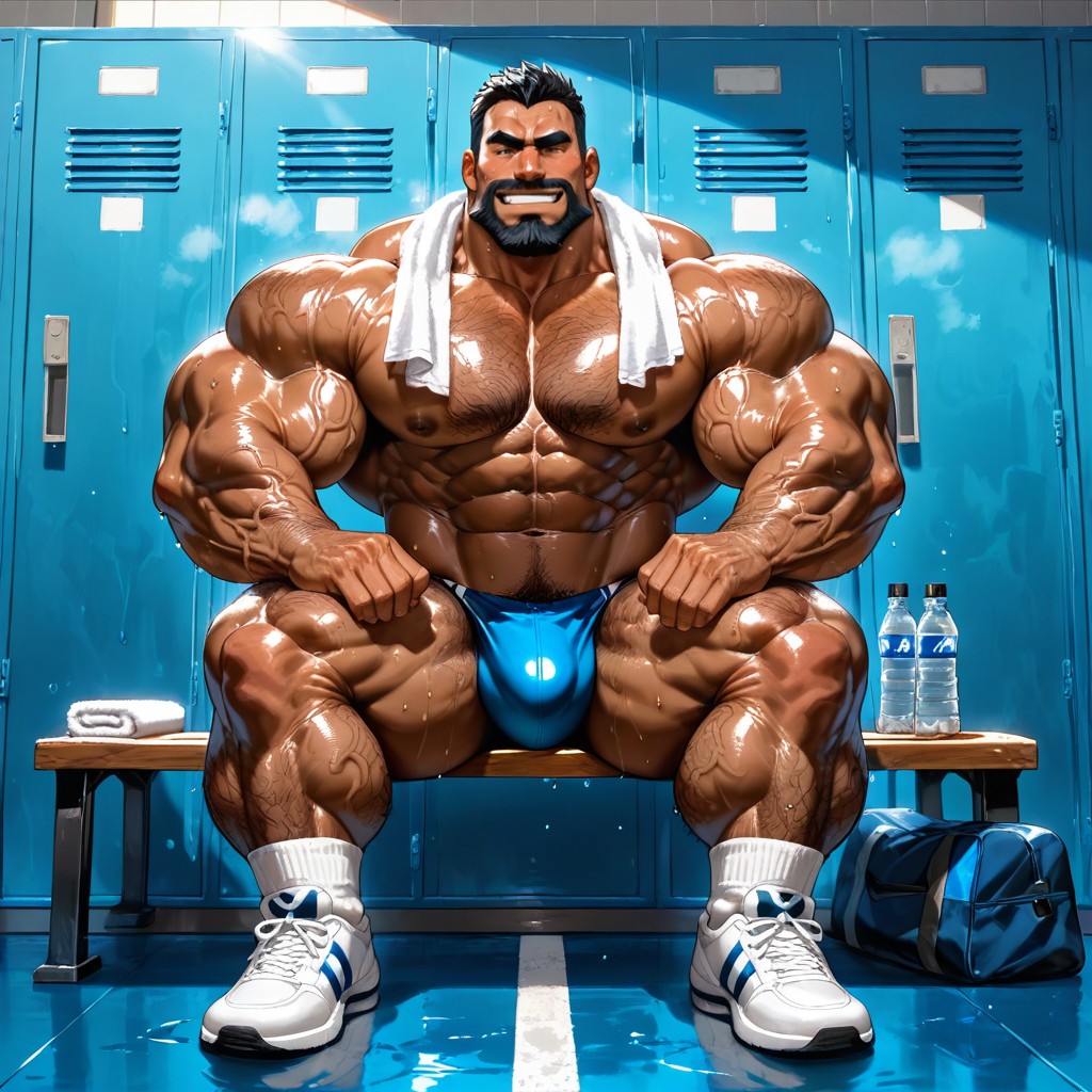 Detailed Muscles, Towel, Legs Up KI Schwulenporno
