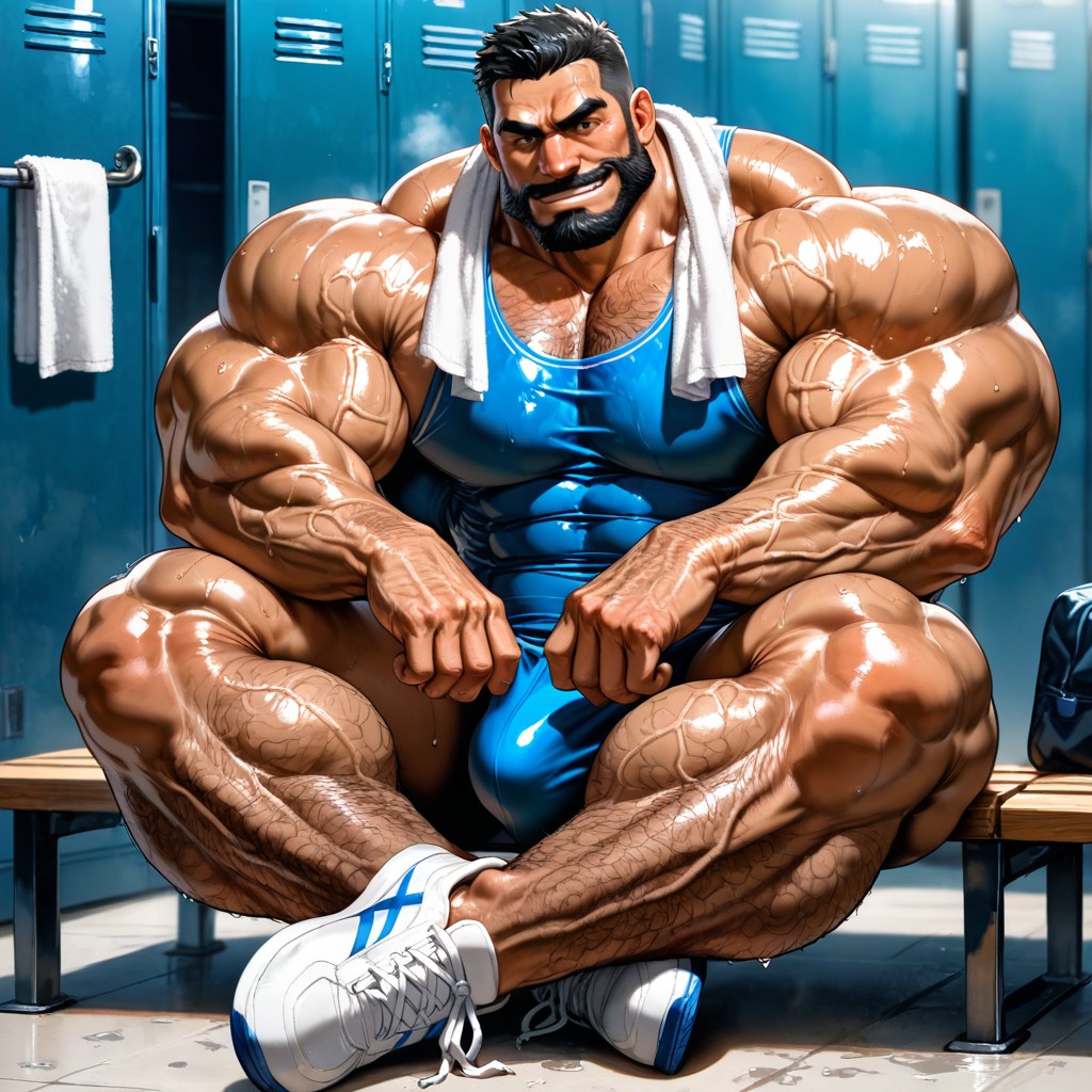 Legs Up, Sitting Down On A Bench, Gym Shoes AI同性戀黃片