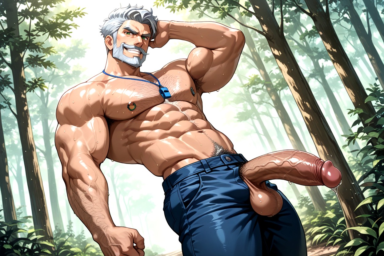 Thick Powerful Arms, Yaoi Style, Very Short Hair AI Gay Porn