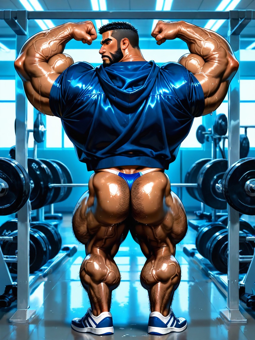 Sweaty, Huge Black Beard, Gym Shoes AI Gay Porn