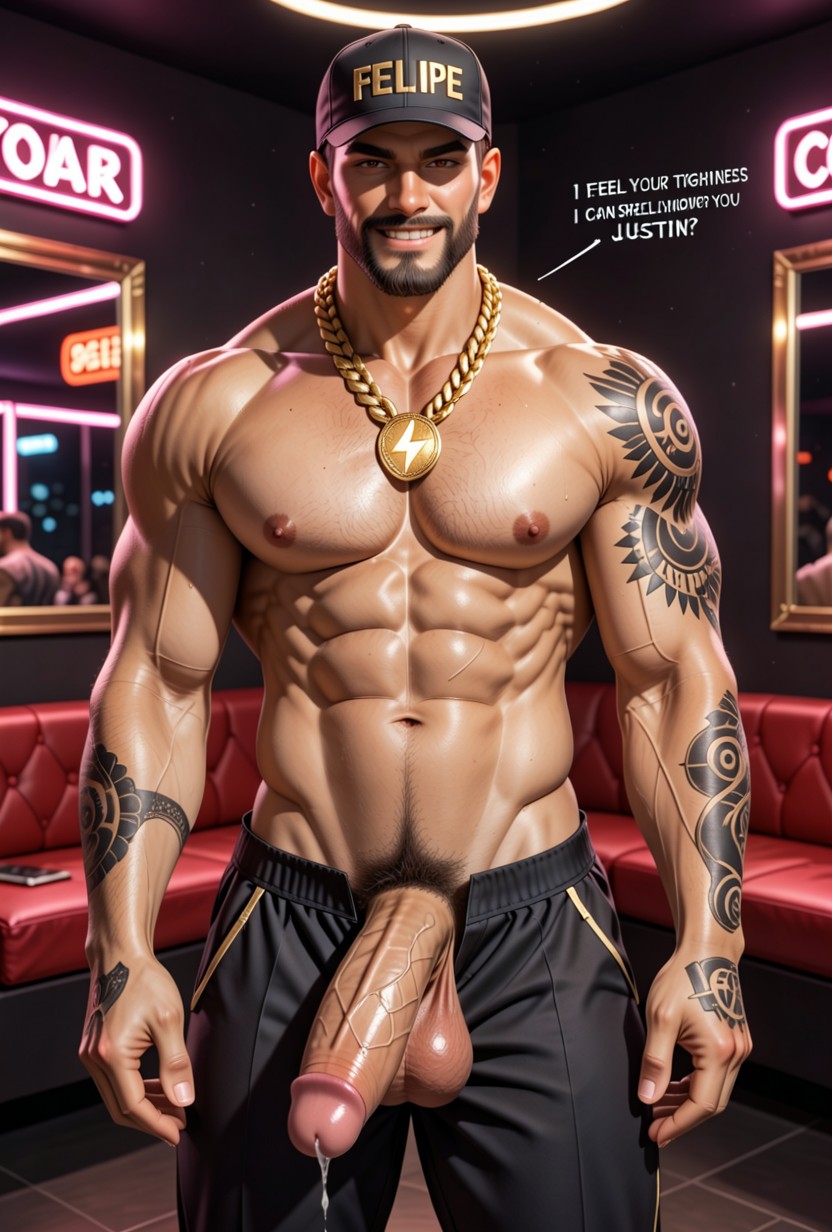 Sharp Focus, Veins Visible Hair, Masculine Features Strong Jaw AI Gay Porn
