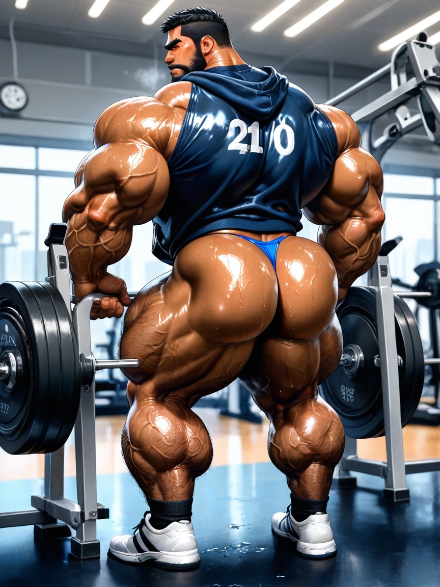 Hairy Legs, Huge Neck, Detailed Realistic Image AI Gay Porn