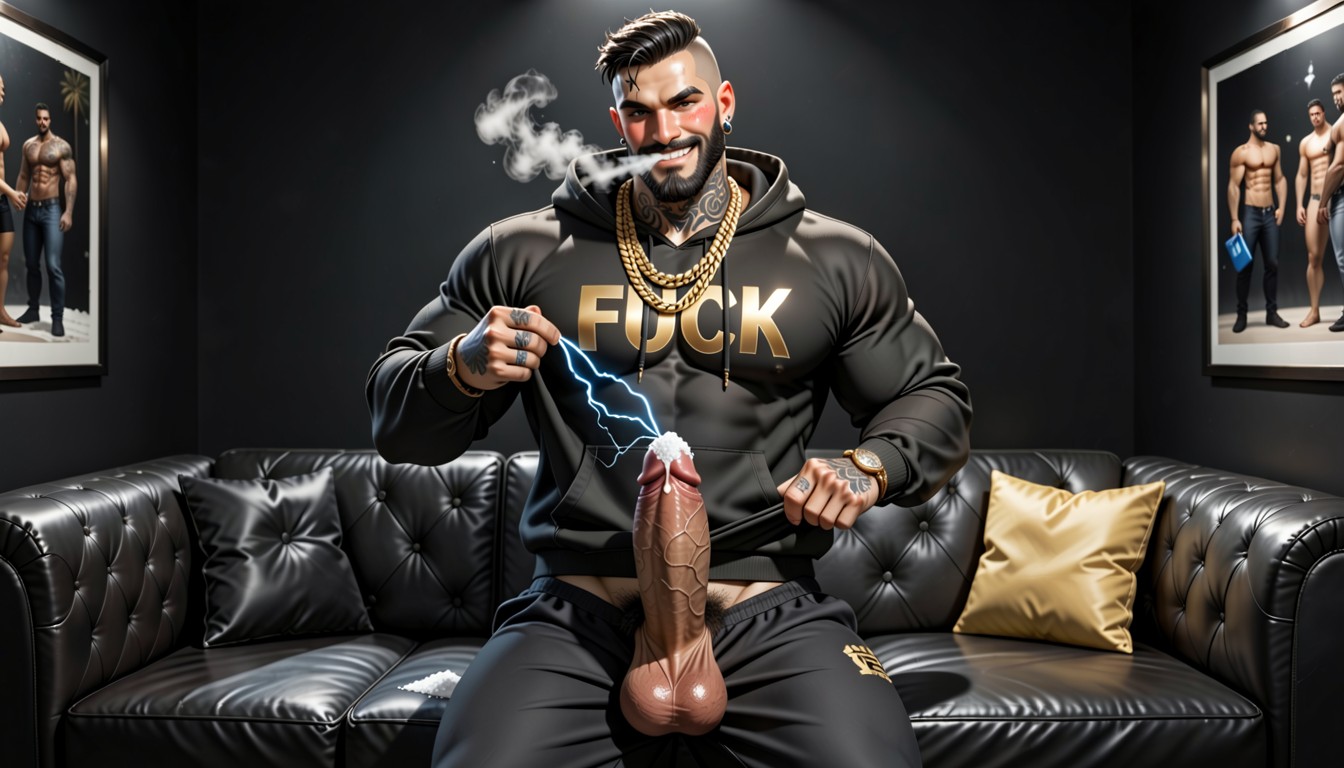 Spring Fever, Snorting Coke Off Dildo, Very Hairy AI Gay Porn