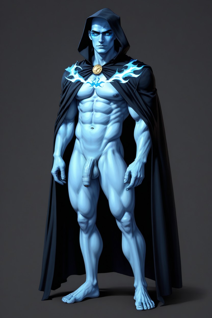 Blue Flames, 25+, Male Body AI Gay Porn