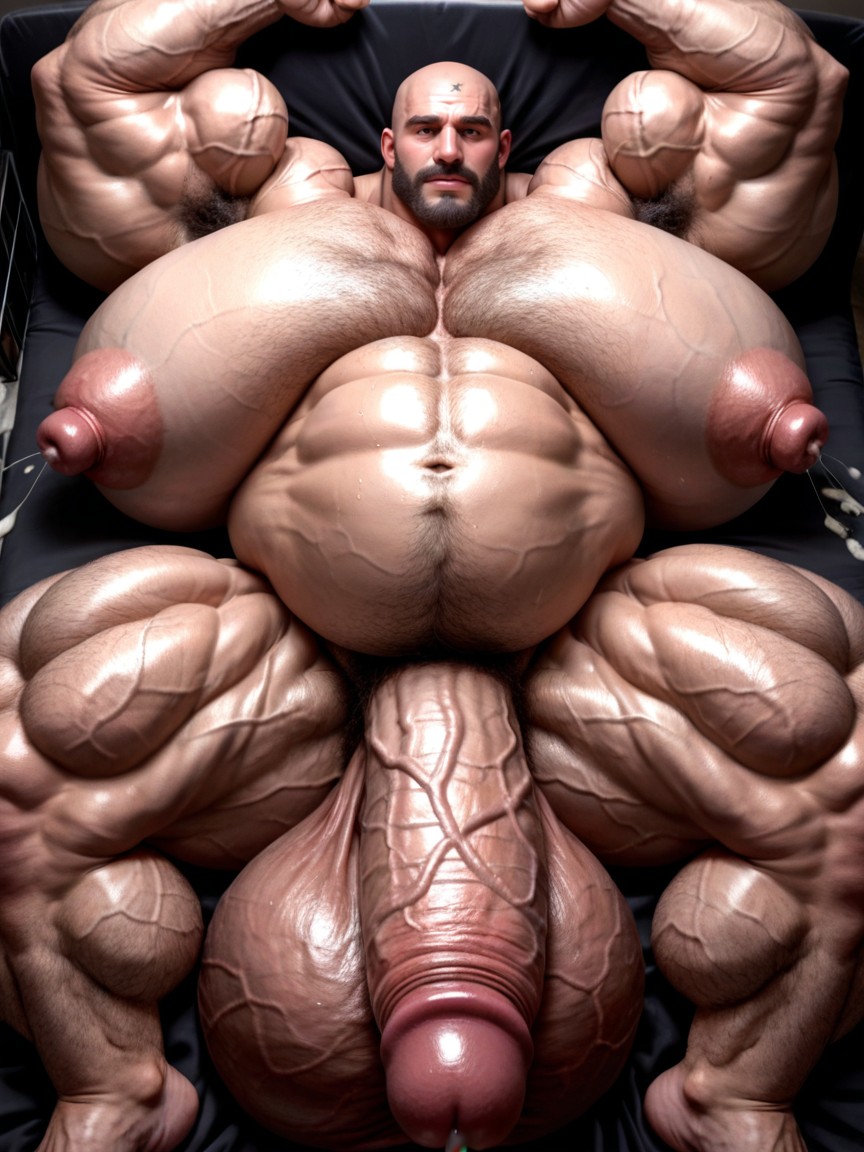 Tongue Out, Obsessive Muscle Growth, Exremely Pumped Muscles Pornografia gay com IA