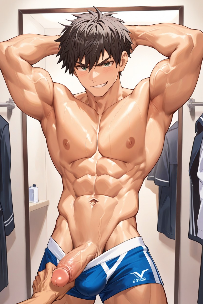 Slimwaist, Nyuudles Art Style, Boyish Face AI Gay Porn