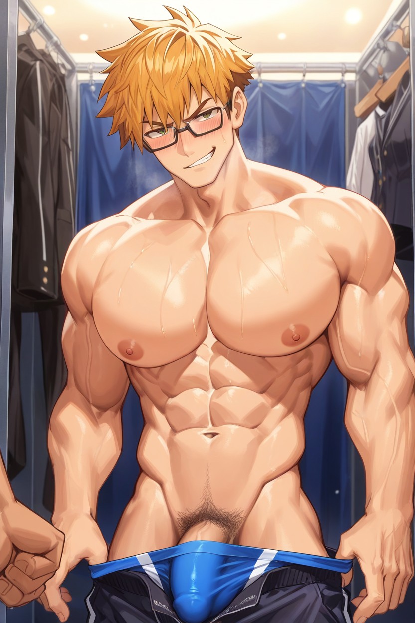 Strong V Line, Wearing Boxer, Pulling Boxer Down AI同性戀黃片