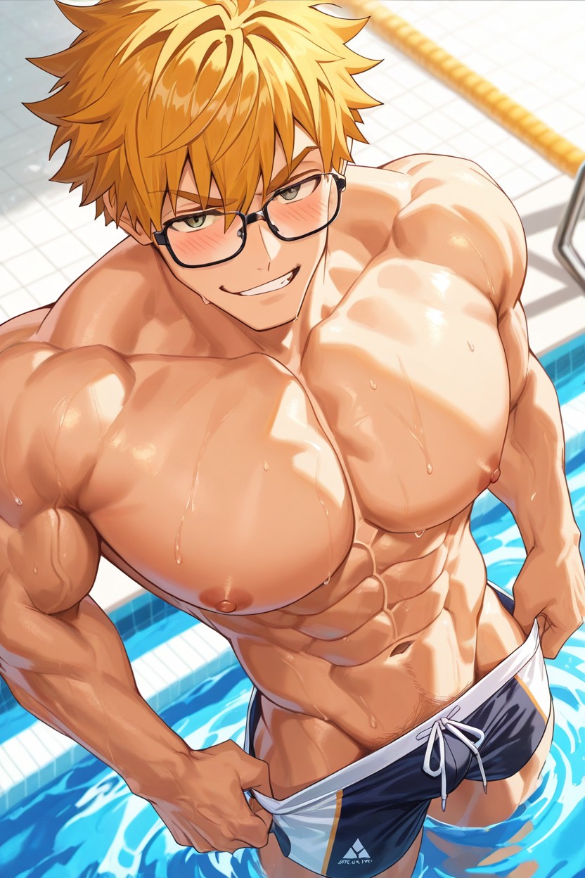 Circumscribed Waist, Sculpted Abs, Arrogant Face AI同性恋黄片