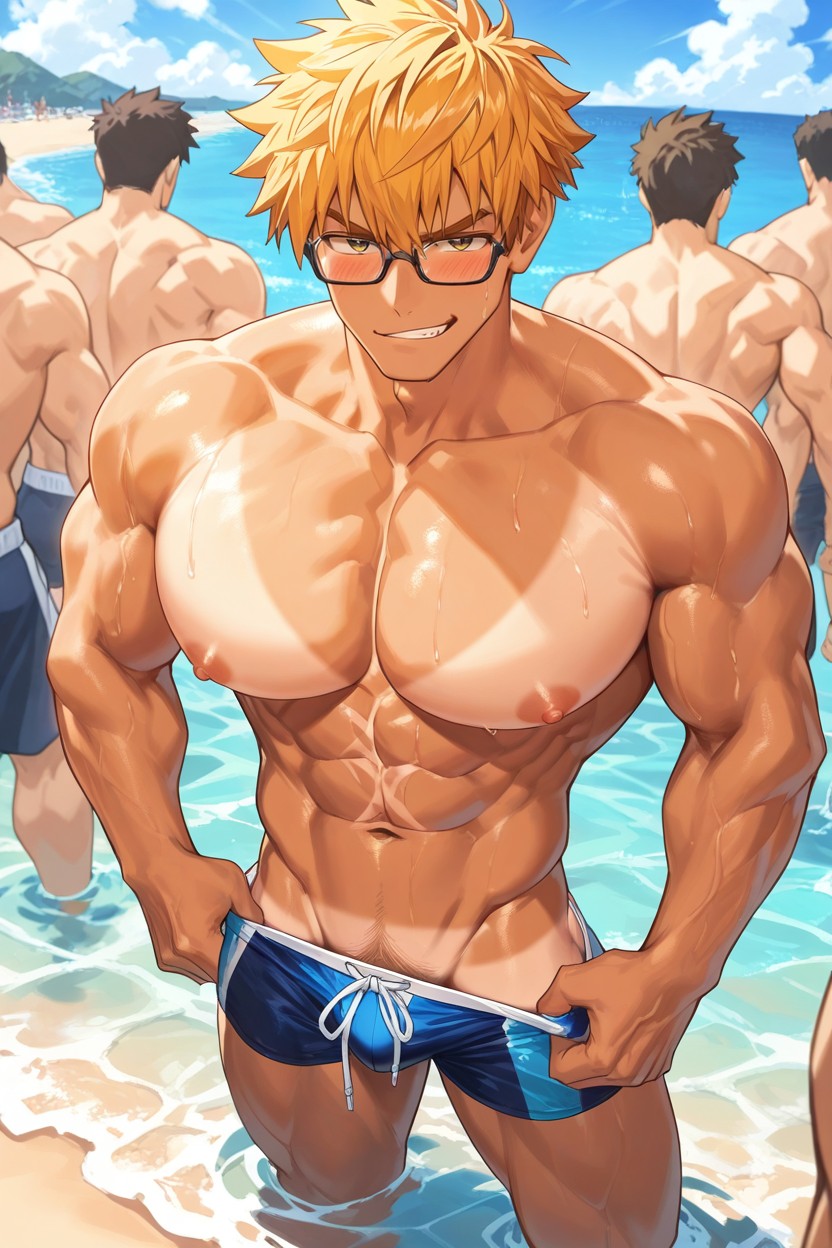 V-shaped, Shaved Pubic Area, Tanned AI同性戀黃片