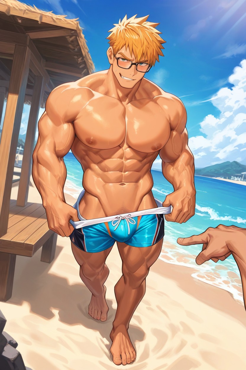 Tanned, Strong V Line, Men Only AI同性戀黃片