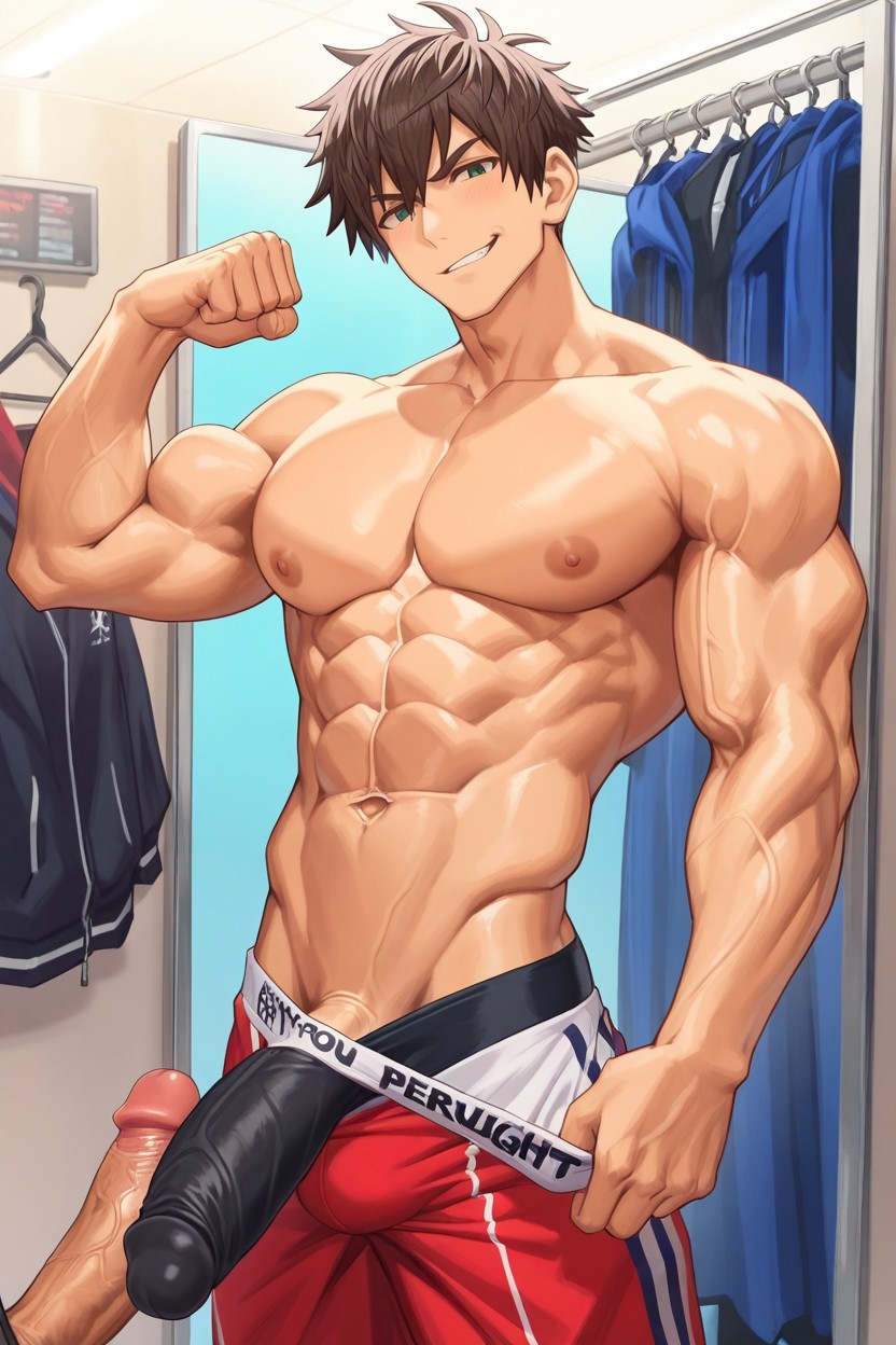 Own's Penis Up Direction, Men Only, V-shaped AI Gay Porn