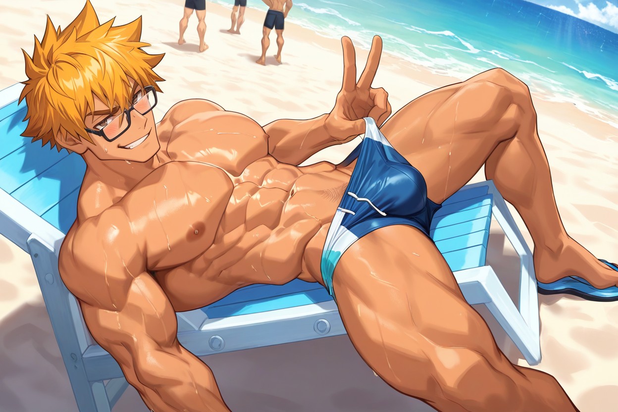 1 Persona, Sonrisa Burlona, Legs Spread Porno gay IA