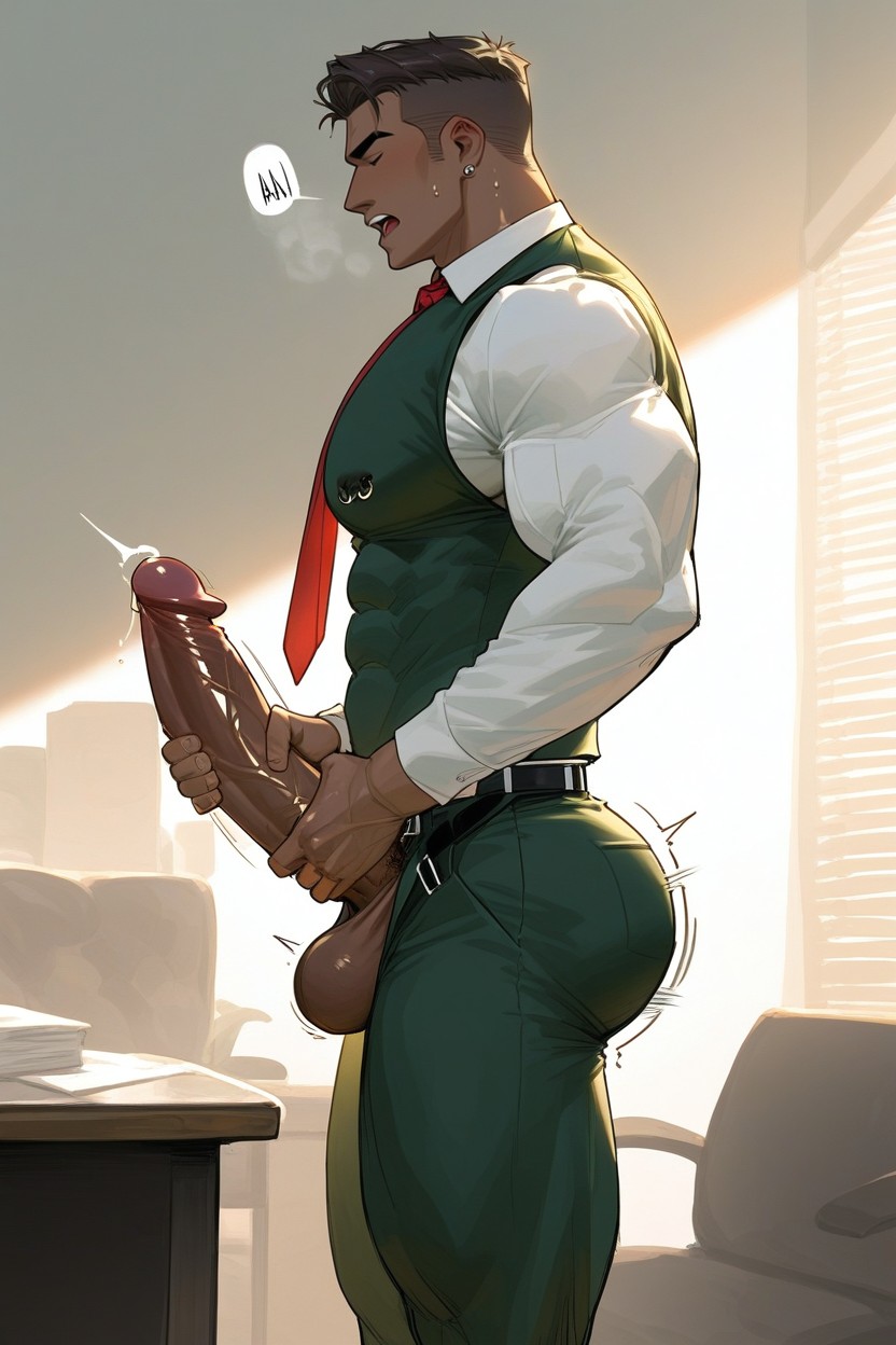 Masturbation, Side View, Girthy Penis AI同性戀黃片