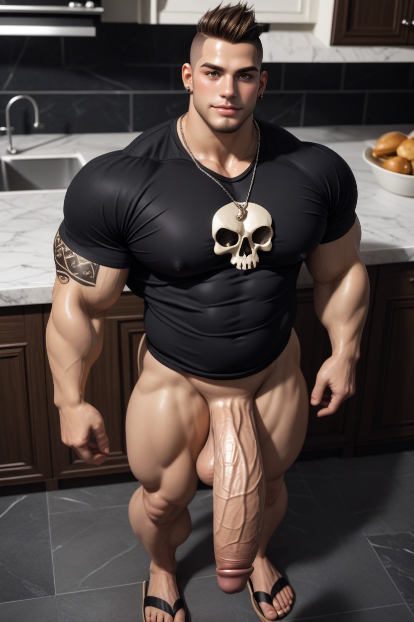 Massive Penis, Pale Skin, Big Giant Dick Porno gay IA