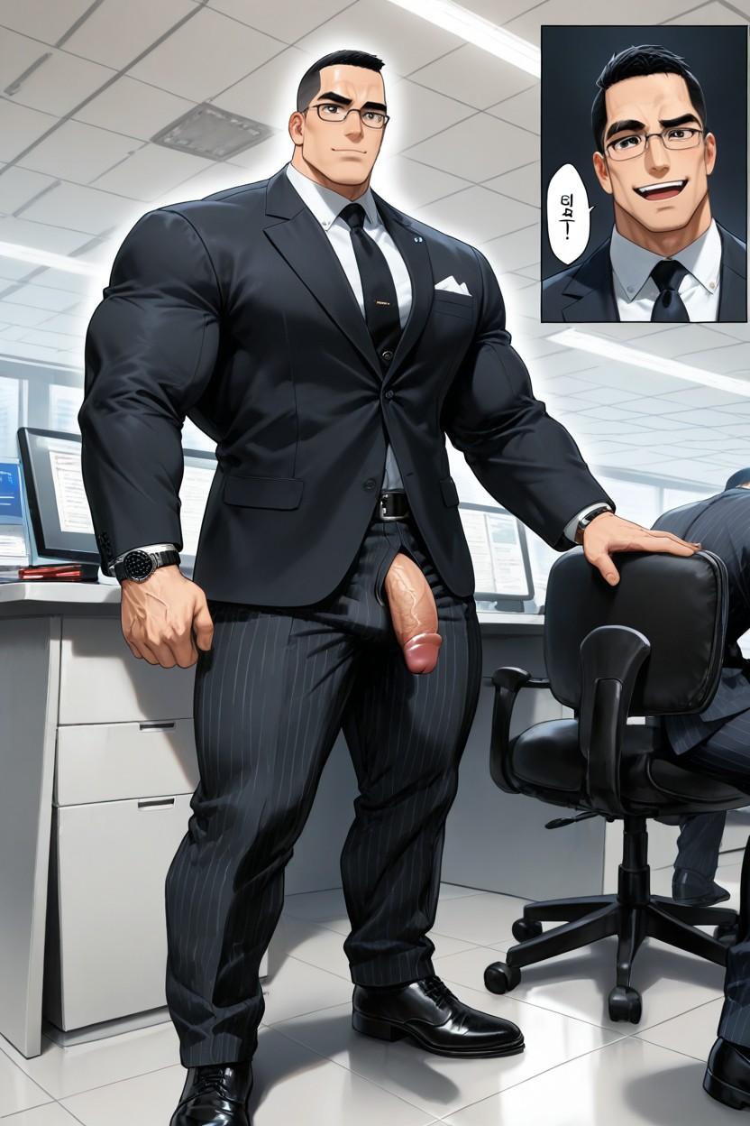Business Suit, Deep-set Eyes, Huge Chest Porno gay IA