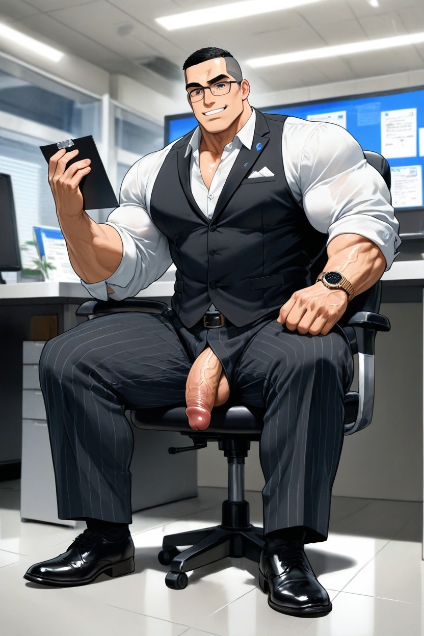 Professional Appearance, Professional Office Attire, High-waisted Trousers Porno IA Gay